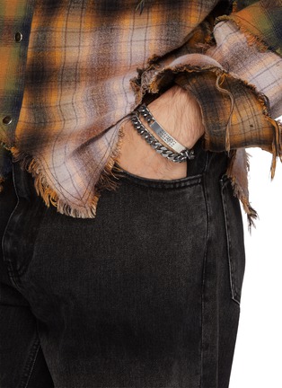 Figure View - Click To Enlarge - MM6 MAISON MARGIELA - Minimal Numeric Logo Curb Chain Bracelet