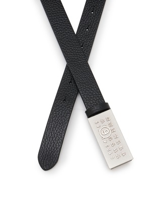 Detail View - Click To Enlarge - MM6 MAISON MARGIELA - Numeric Grain Leather Belt