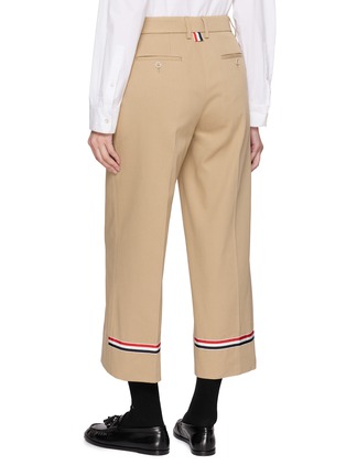 Back View - Click To Enlarge - THOM BROWNE - Cropped Cotton Gabardine Chino Pants