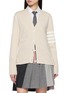 THOM BROWNE 4 Bar V-Neck Cotton Cardigan