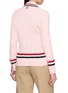 Back View - Click To Enlarge - THOM BROWNE - RWB Trim Ladder Cable Cotton Cardigan
