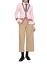 Figure View - Click To Enlarge - THOM BROWNE - RWB Trim Ladder Cable Cotton Cardigan