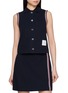 THOM BROWNE Sleeveless RWB Trim Piqué Shirt