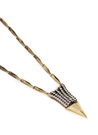 Detail View - Click To Enlarge - IOSSELLIANI - Zircon pavé brass arrow pendant necklace