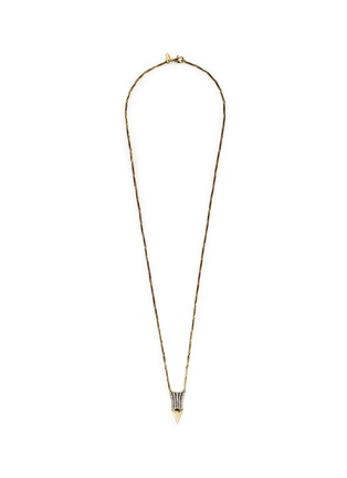 Main View - Click To Enlarge - IOSSELLIANI - Zircon pavé brass arrow pendant necklace