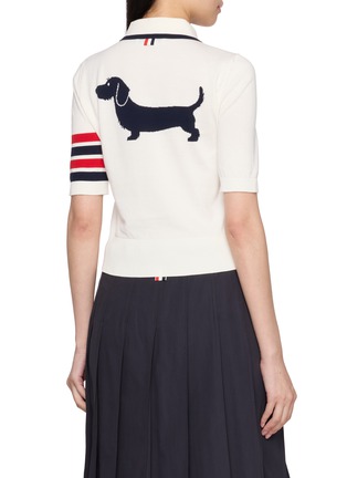 Back View - Click To Enlarge - THOM BROWNE - Hector Intarsia 4-Bar Jersey Stitch Cotton Polo