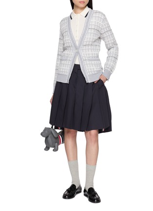 Figure View - Click To Enlarge - THOM BROWNE - Hector Intarsia 4-Bar Jersey Stitch Cotton Polo