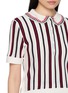  - THOM BROWNE - Crochet Stitch Variegated Striped Cotton Polo Shirt