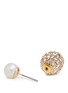 Detail View - Click To Enlarge - KENNETH JAY LANE - Crystal pavé back pearl stud earrings