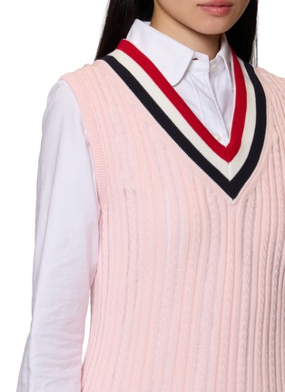  - THOM BROWNE - Cricket RWB Stripe V Neck Mini Dress