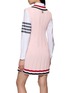 Back View - Click To Enlarge - THOM BROWNE - Cricket RWB Stripe V Neck Mini Dress
