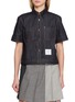 THOM BROWNE Dark Wash Denim Short Sleeve Shirt