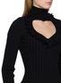  - BALENCIAGA - Long Sleeve Heart Cutout Turtleneck Ribbed Knit Top