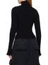 Back View - Click To Enlarge - BALENCIAGA - Long Sleeve Heart Cutout Turtleneck Ribbed Knit Top