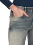  - BALENCIAGA - Fur Trim Flared Cotton Denim Capri Pants