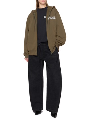 Figure View - Click To Enlarge - BALENCIAGA - Masking Tape Logo Dry Jersey Cotton T-Shirt