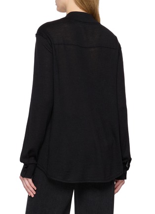 Back View - Click To Enlarge - THE ROW - Nafari Button Up Cashmere Silk Linen Top