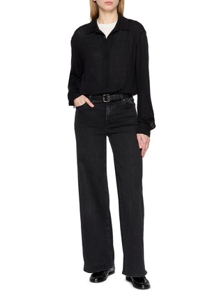 Figure View - Click To Enlarge - THE ROW - Nafari Button Up Cashmere Silk Linen Top