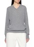 THE ROW Nian Long Sleeve V-Neck Cashmere Top