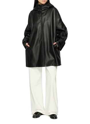 Figure View - Click To Enlarge - THE ROW - Cassandre High Neck Leather Coat