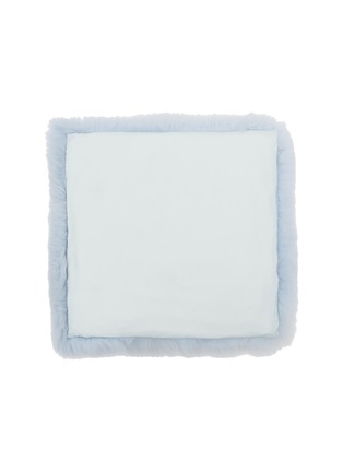 Detail View - Click To Enlarge - LAGOM - Fox Fur Cushion — Pastel Blue