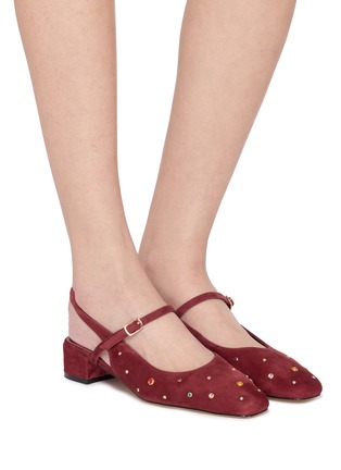 Figure View - Click To Enlarge - PEDDER RED - Balin 35 Suede Slingback Pumps