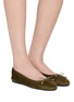 Figure View - Click To Enlarge - PEDDER RED - Rahat Suede Ballerina Flats