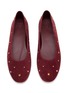 Detail View - Click To Enlarge - PEDDER RED - Rabbie Studded Suede Ballerina Flats