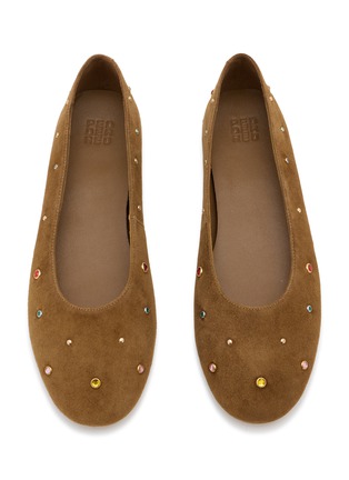 Detail View - Click To Enlarge - PEDDER RED - Rabbie Studded Suede Ballerina Flats