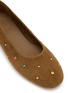 Detail View - Click To Enlarge - PEDDER RED - Rabbie Studded Suede Ballerina Flats