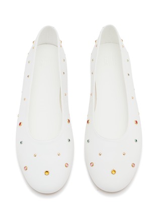 Detail View - Click To Enlarge - PEDDER RED - Rabbie Studded Suede Ballerina Flats