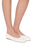 Figure View - Click To Enlarge - PEDDER RED - Rabbie Studded Suede Ballerina Flats