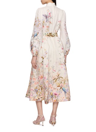 Back View - Click To Enlarge - ZIMMERMANN - Rebellion Linen Midi Dress