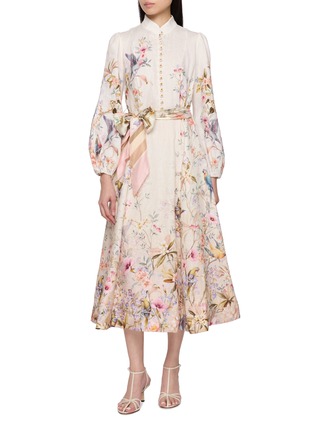 Main View - Click To Enlarge - ZIMMERMANN - Rebellion Linen Midi Dress