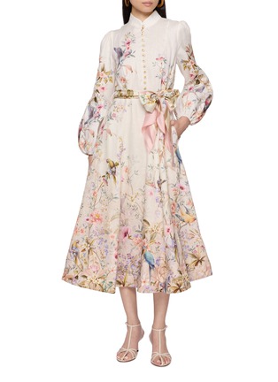 Figure View - Click To Enlarge - ZIMMERMANN - Rebellion Linen Midi Dress