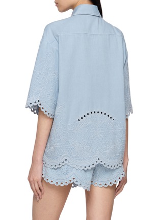 Back View - Click To Enlarge - ZIMMERMANN - Daylight Denim Cotton Shirt