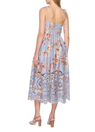 Back View - Click To Enlarge - ZIMMERMANN - Awaken Picnic Linen Midi Dress
