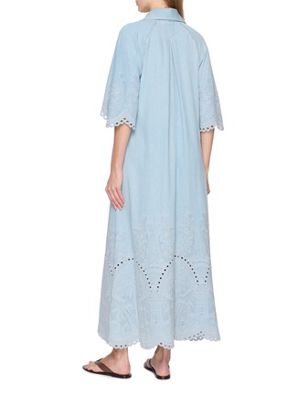 Back View - Click To Enlarge - ZIMMERMANN - Daylight Light Wash Denim Midi Dress