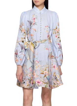 Main View - Click To Enlarge - ZIMMERMANN - Rebellion Linen Mini Dress