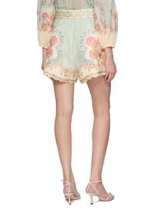 Back View - Click To Enlarge - ZIMMERMANN - Daylight Linen Tuck Shorts