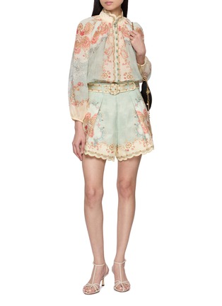 Figure View - Click To Enlarge - ZIMMERMANN - Daylight Linen Tuck Shorts