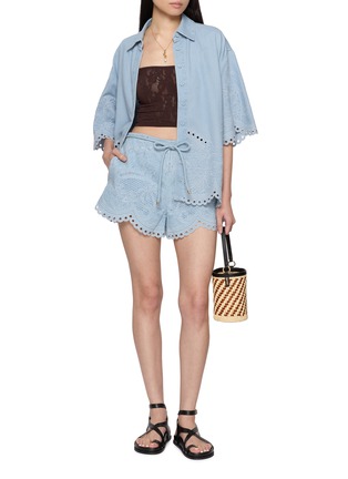 Figure View - Click To Enlarge - ZIMMERMANN - Daylight Cotton Denim Shorts