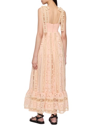 Back View - Click To Enlarge - ZIMMERMANN - Awaken Textured Striped Cotton Maxi Dress