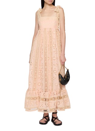 Figure View - Click To Enlarge - ZIMMERMANN - Awaken Textured Striped Cotton Maxi Dress