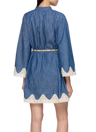 Back View - Click To Enlarge - ZIMMERMANN - Awaken Cotton Denim Mini Dress