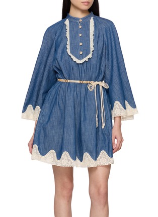 Main View - Click To Enlarge - ZIMMERMANN - Awaken Cotton Denim Mini Dress