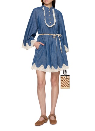 Figure View - Click To Enlarge - ZIMMERMANN - Awaken Cotton Denim Mini Dress
