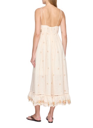 Back View - Click To Enlarge - ZIMMERMANN - Patience Cami Linen Midi Dress