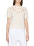 Main View - Click To Enlarge - FRAME - The Lace Gathered Cashmere Knit Top
