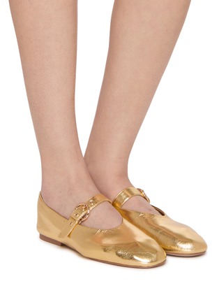 Figure View - Click To Enlarge - PEDDER RED - Beatrice Leather Mary Jane Flats